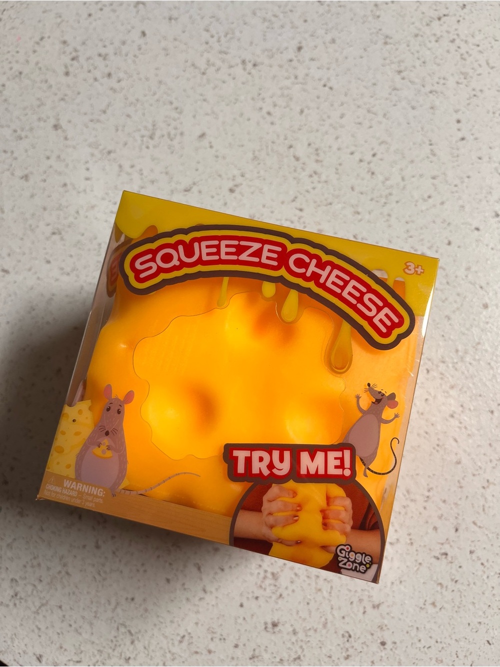 Giggle Zone Squeeze Cheese Block, Jumbo Squishy Sensory Fidget Toy
